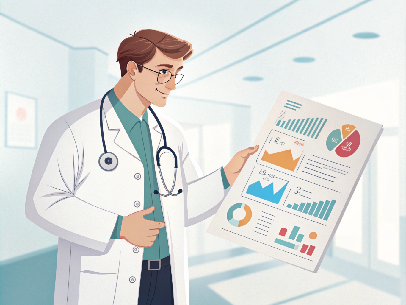 Doctor Holding an Infographic